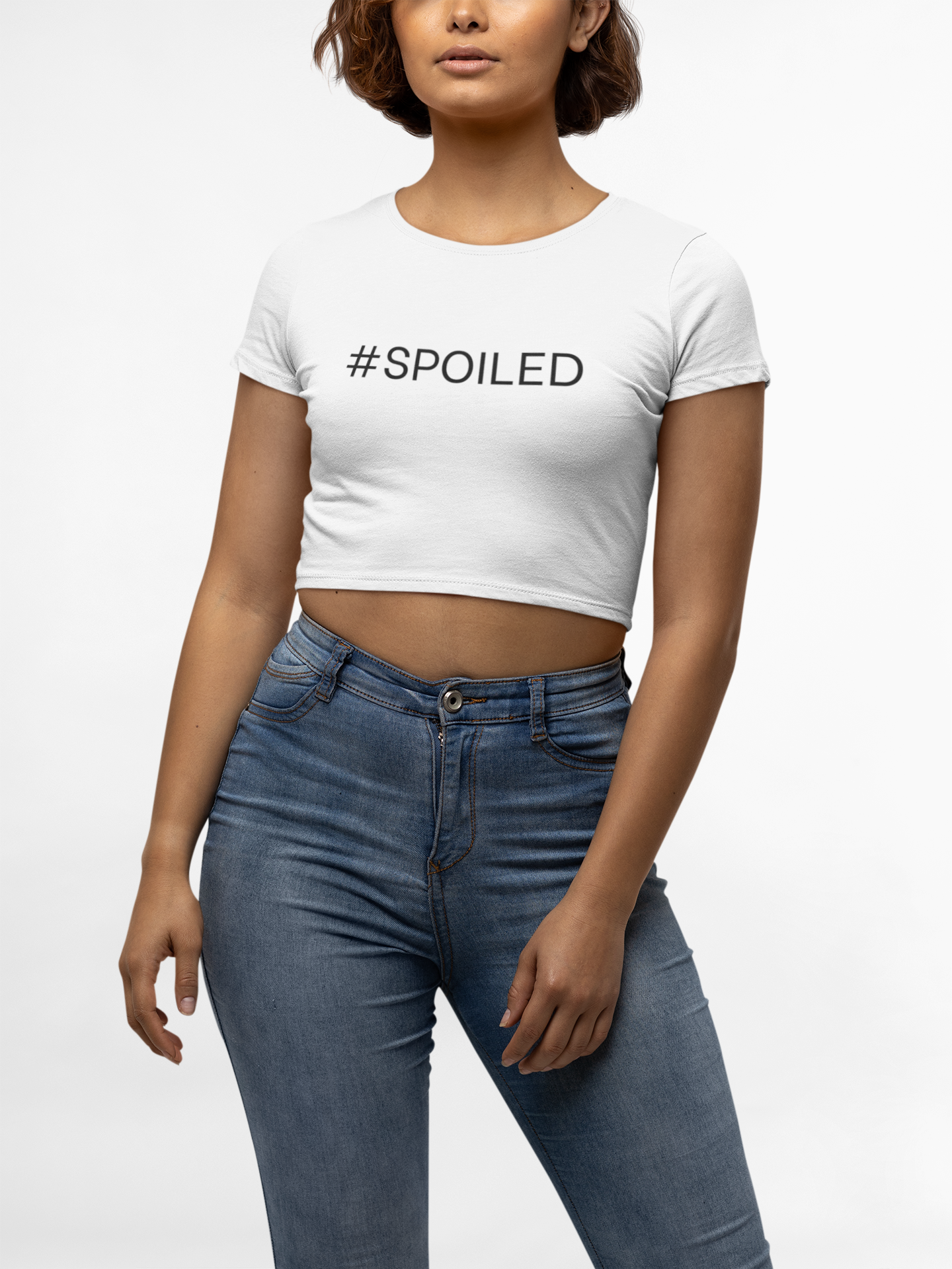 #Spoiled Women's Crop Tee | Cute Gift for Girlfriends, Birthday Gift, Summer Fashion, Casual Wear, Trendy T-Shirt