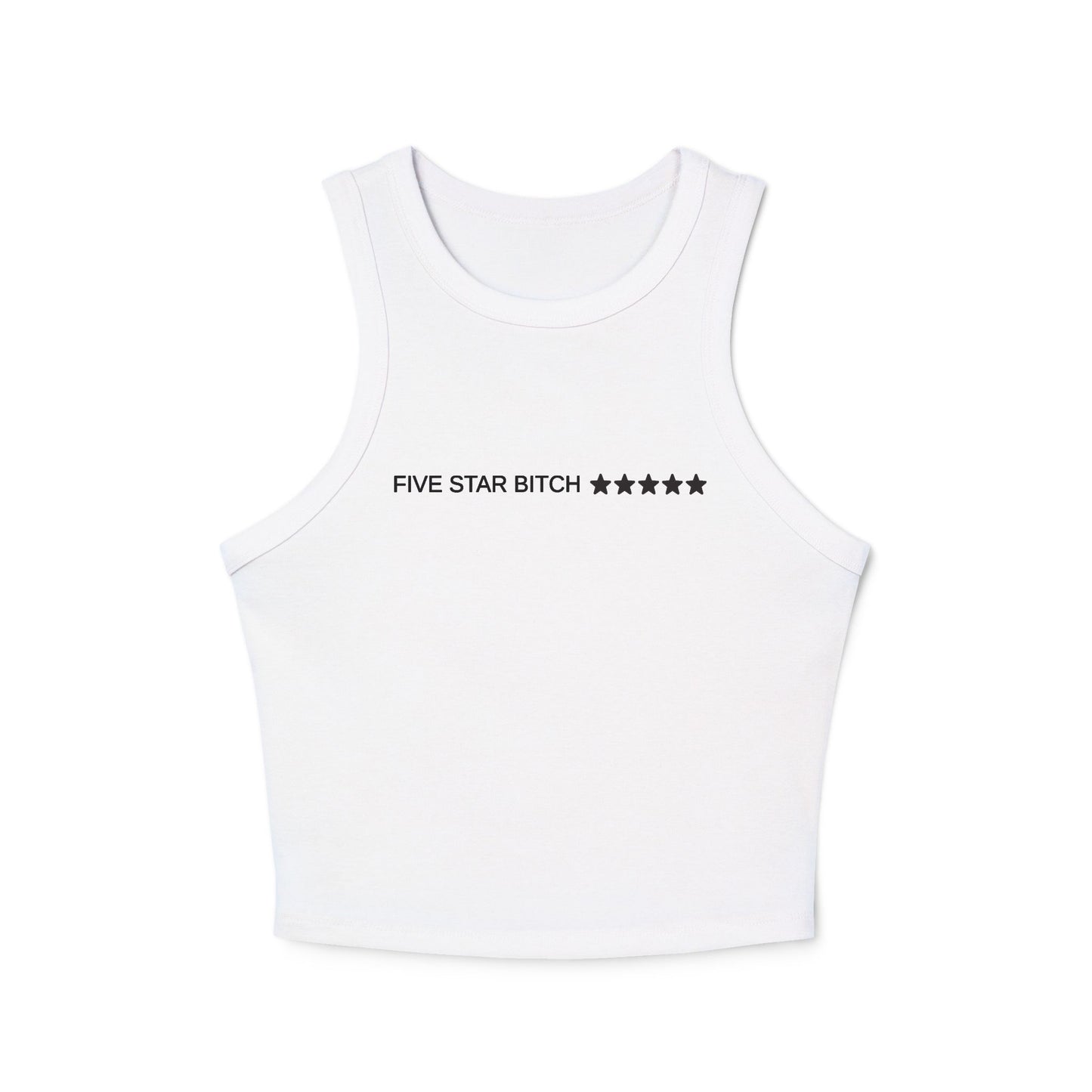 Five Star Bitch Racer Tank Top, Women's Crop Top, Trendy Summer Wear, Gift for Friends, Casual Party Top, Confidence Booster
